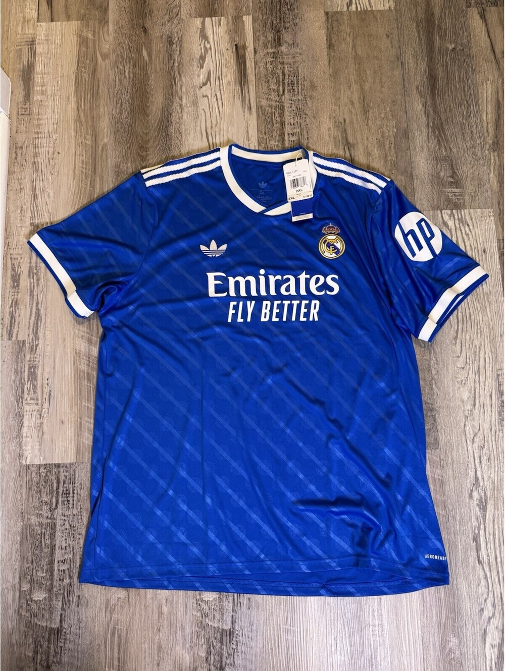 AUTHENTIC NWT Adidas Real Madrid 3rd Jersey Blue HP Sponsor Men’s 2XL Aeroready